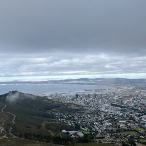 view of signal hill from lion's head in cape town south africa